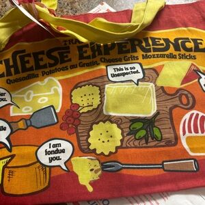 Cheese Experience Graphic Tote Bag - Red and Yellow